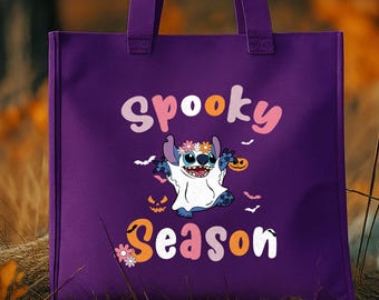 Disney Stitch Halloween Tote Bag, Organic Cotton Blend