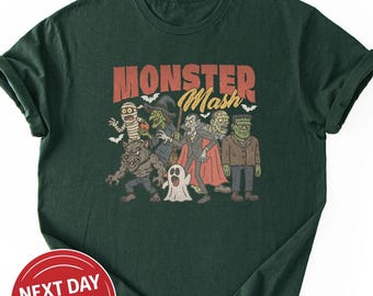 Retro Monster Mash Halloween Sweatshirt: Vintage Graphic Tee