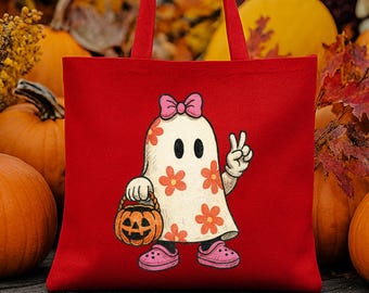 Ghost Organic Cotton Halloween Tote Bag