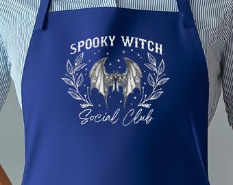 Spooky Witch Cocktail Club Apron: Halloween Bakery Gift