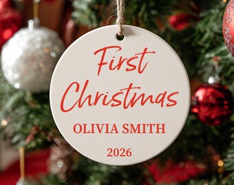 Baby's First Christmas Ornament Personalized Truck Keepsake Custom Baby Boy Ornament