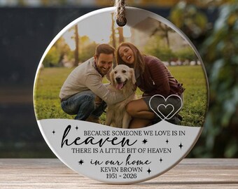 Pet Owner Custom Ornament Featuring Golden Retriever and Memorial Text
