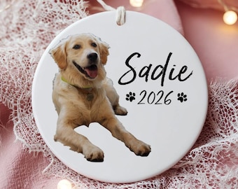 Pet Owner Identity Ornament with Personalized Golden Retriever Design