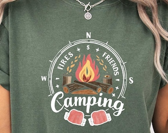 Camping Crew Shirt: Fires Friends Fun - Matching Family Camp Life Tee