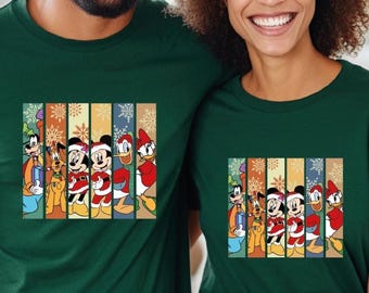 Disney Christmas Mickey Friends Family T-Shirt