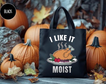 Fall Pumpkin Organic Cotton Tote Bag: Funny Thanksgiving Design