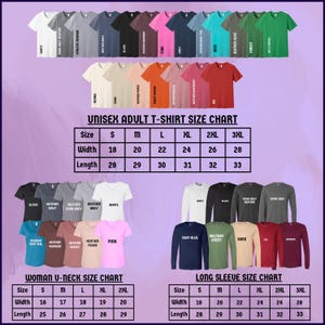 a long sleeve t - shirt size chart for men and women