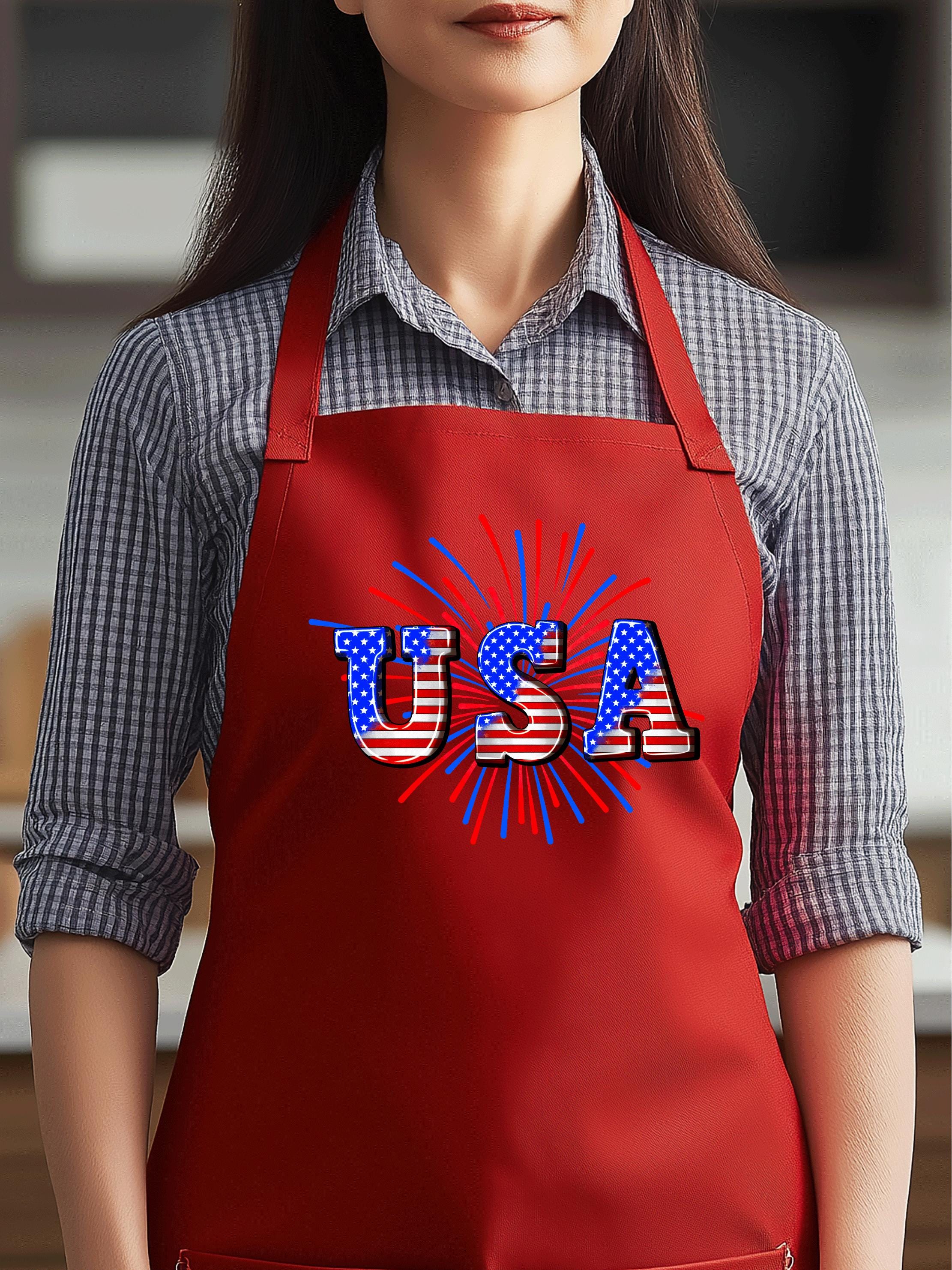 American Flag Apron: Patriotic 4th of July Cotton Apron - Etsy
