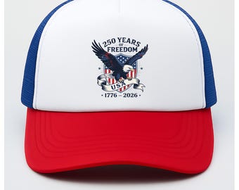 250 Years of Freedom Eagle Hat 1776-2026 American Flag Cap Independence Day Gift