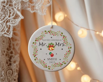 Our First Christmas As Mr and Mrs Ornament Marriage Gift