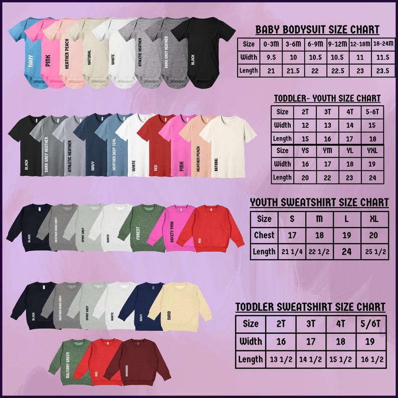 a chart showing the sizes of baby boy's shirts