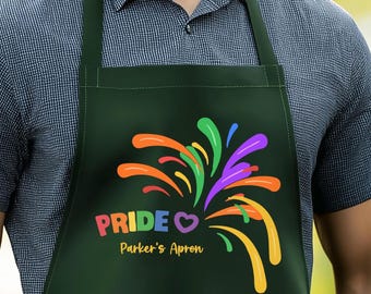 Custom Pride Rainbow Apron: Cotton BBQ Apron