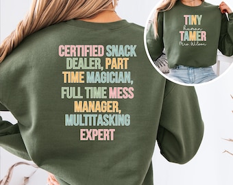 Tiny Human Tamer Sweatshirt Kindergarten Teacher Shirt Back to School T-Shirt