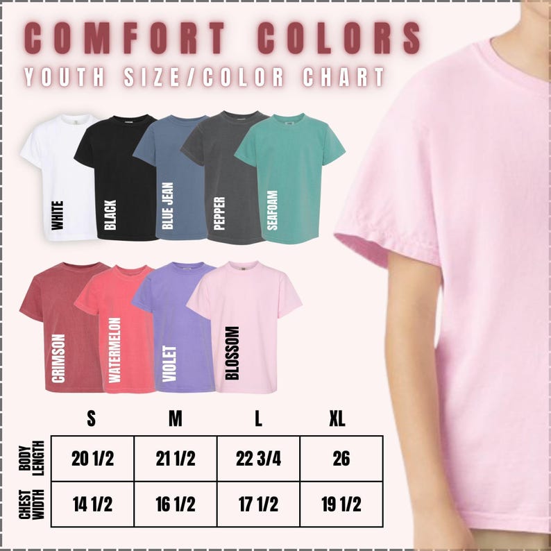 a women's t - shirt with the words comfort colors on it