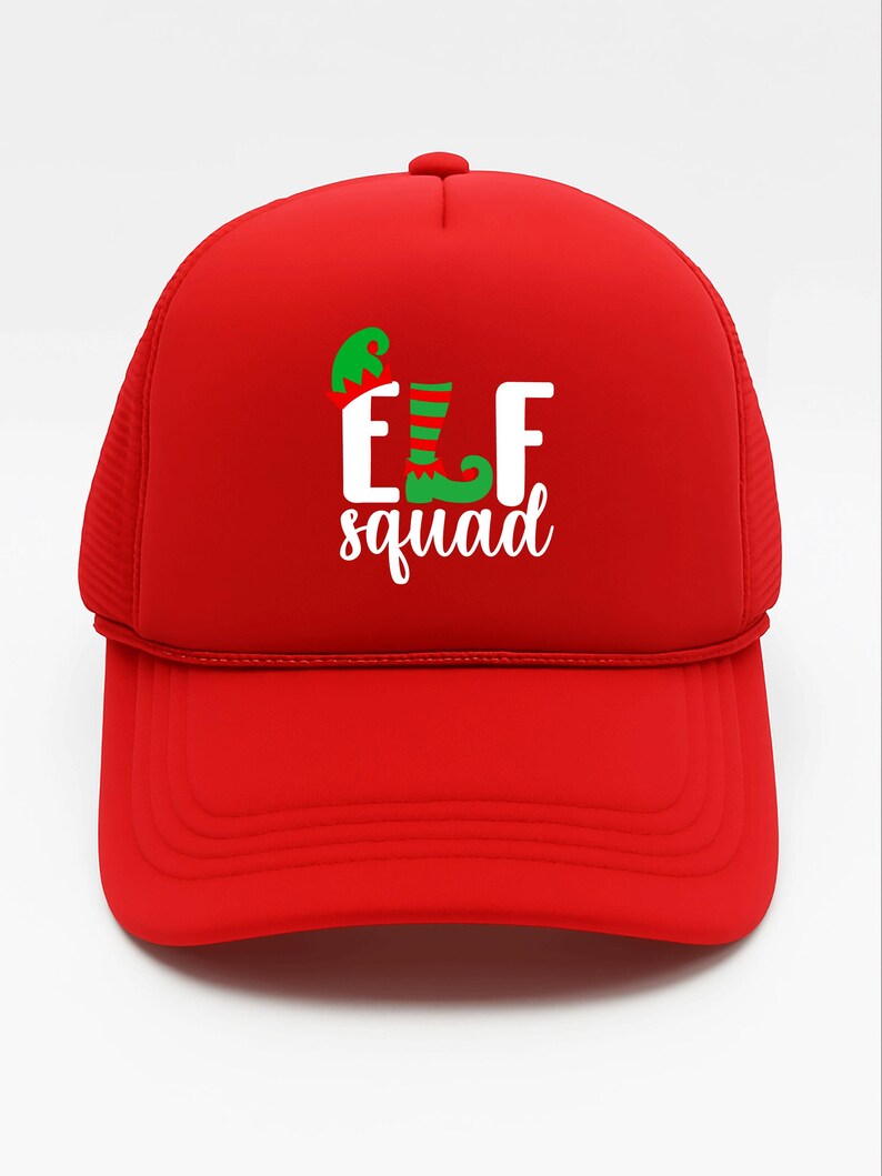 Elf Squad Christmas Hat Funny Holiday Elf Cap Festive Winter Holiday ...