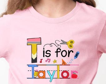 Personalized Alphabet Kids Tee: Custom Back To School Shirt