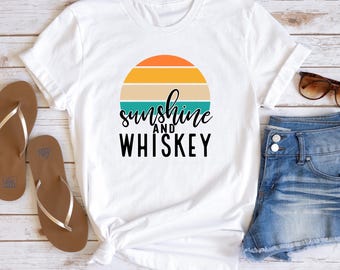 Sunshine and Whiskey T-Shirt: Beach Graphic Tee