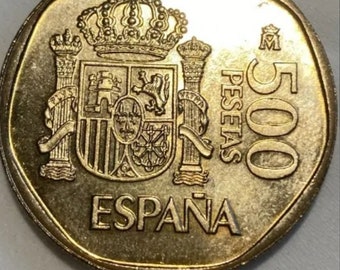 Moneda 500 pesetas Carlos y Sofía ano 1987
