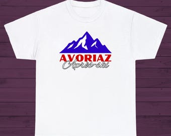 Avoriaz Après-Ski Retro T-Shirt im Vintage-Stil für Skifahrer und Snowboardfahrer