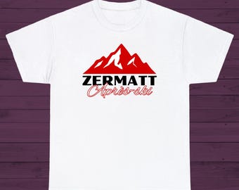 Zermatt Après-Ski Retro T-Shirt im Vintage-Style für Skifahrer und Snowboardfahrer