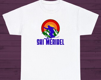 Ski Meribel T-Shirt Stilvolles, auffälliges Ski-Shirt für Skifahrer und Snowboarder