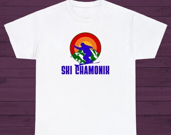 Ski Chamonix T-Shirt Stilvolles, auffälliges Ski-Shirt für Skifahrer und Snowboarder