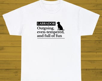 Labrador Breed Character T-Shirt: Classic Silhouette Dog Lover Tee