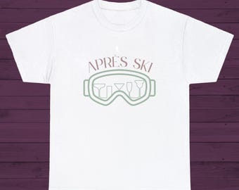 Après Ski T-Shirt Retro Serif Schrift Shirt für Skifahrer und Snowboarder