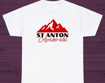 St Anton Après-Ski Retro T-Shirt im Vintage Style für Skifahrer und Snowboardfahrer