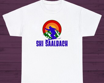Ski Saalbach T-Shirt Stylisches Ski Shirt für Skifahrer und Snowboarder