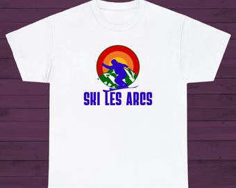 Ski Les Arcs T-Shirt Stilvolles, auffälliges Ski Shirt für Skifahrer und Snowboarder