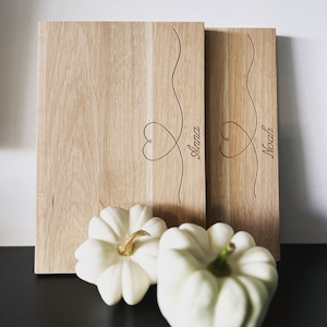 Personalized breakfast board, engraving, gift idea made of wood, wedding gift, birthday gift, serving board, cutting board
