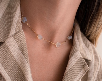 Vergulde sterlingzilveren opaliet-sterketting - Celestial Jewelry