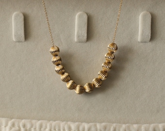 Golden Beaded Necklace (14k Yellow Gold-Filled)