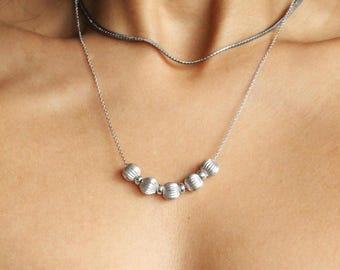 925 Sterling Silver Beaded Necklace