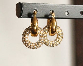 Pavé Donut Hoop Earrings (Cubic Zirconia)