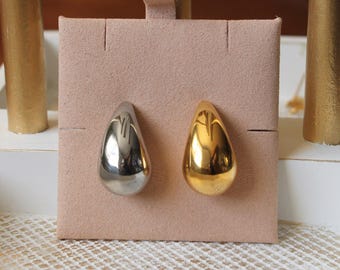Two-Tone Water / Tear Drop Earrings