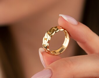 14K Solid Gold Miami Cuban Ring