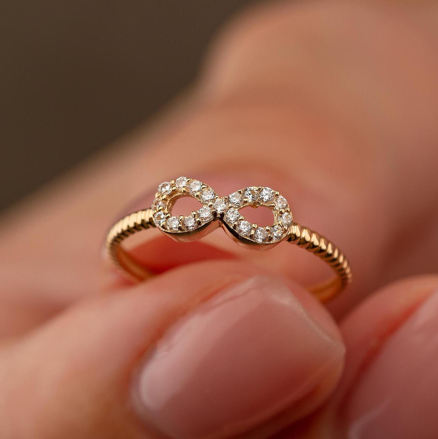 10k Yellow Gold Infinity Ring - Polished Eternal Symbol Ring For Promise, Wedding, Anniversary, Or Friendship