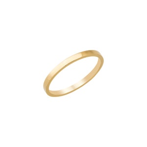 14k Yellow Gold Band Plain Wedding Ring Simple Thin 1.6 mm image 3