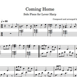 Coming Home (Sheet Music for Lever Harp)