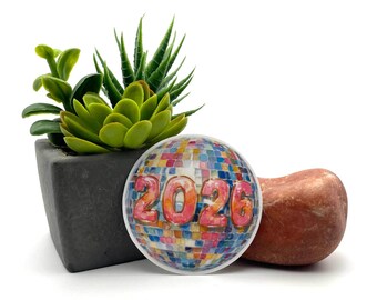 2026 disco ball, cute pastel silly gift for her new years party fun pretty funny humorous trendy glitter positive girl power vibes sticker