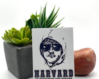 Ted Kaczynski unabomber Harvard sticker, sarcastic funny meme joke toolbox anti-tech anarchist gift dark humor sticker