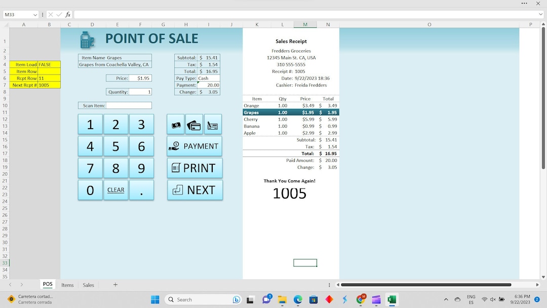 Point of Sale excel VBA Templates Instant Download Etsy