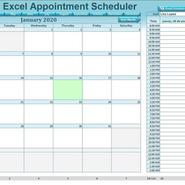 Planificateur de rendez-vous Excel V2 (modèles Excel VBA - téléchargement immédiat)