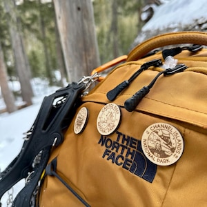 National Park Pins: Laser Engraved Birch Wood Backpack Pins