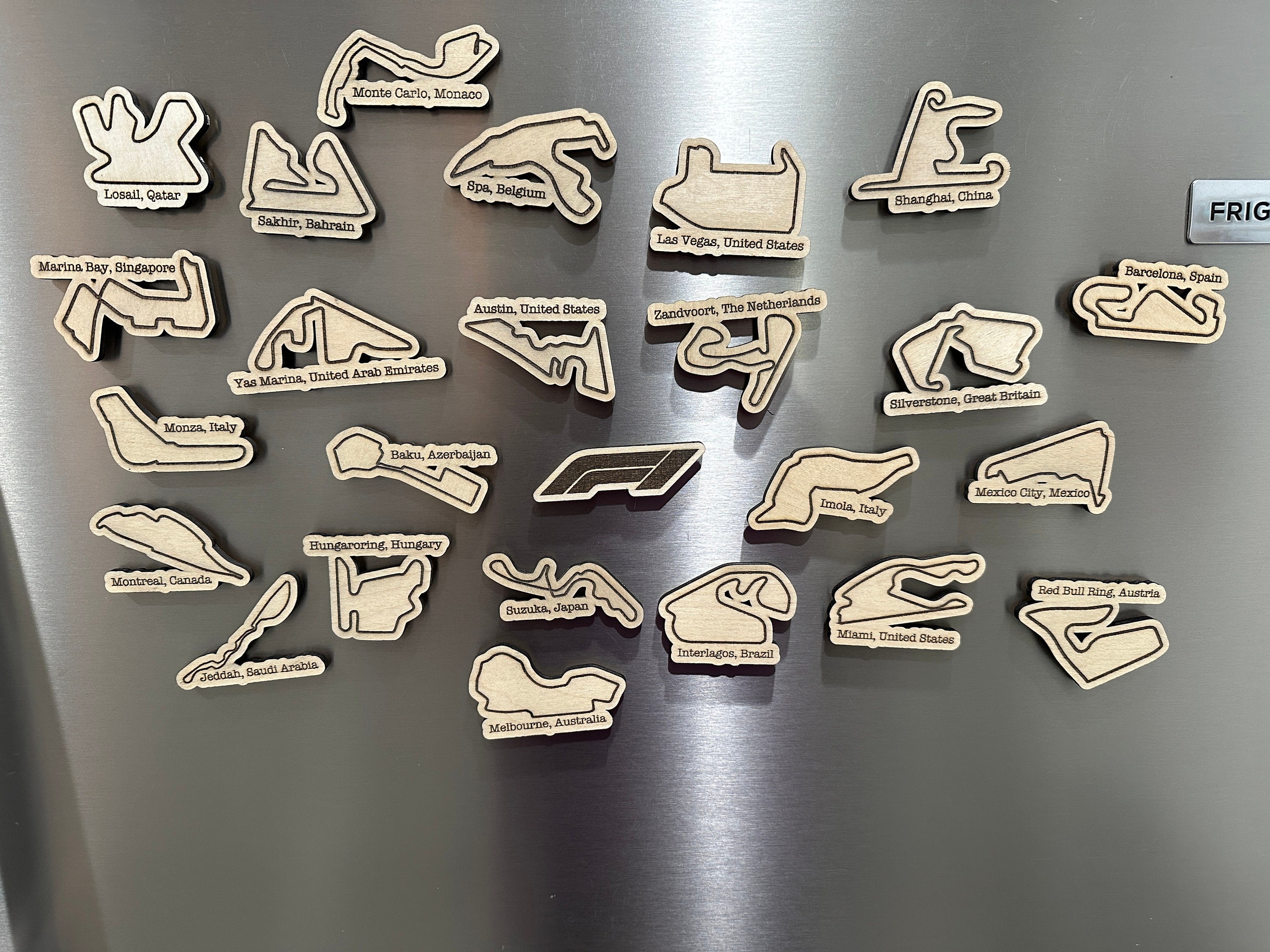 2025 F1 Race Track Motorsport Circuit Fridge Magnets
