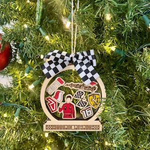Christmas Ornament inspired by Charles Leclerc F1 Christmas Gift Formula 1 Gift Christmas Tree Decoration-Ferrari Snow globe