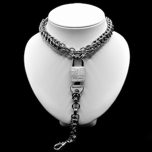 Handmade Stainless Steel Chainmail Choker: Goth Punk Locked Necklace