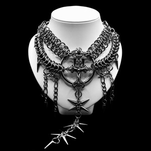 Handmade Stainless Steel Chainmail Choker: Goth Punk Necklace